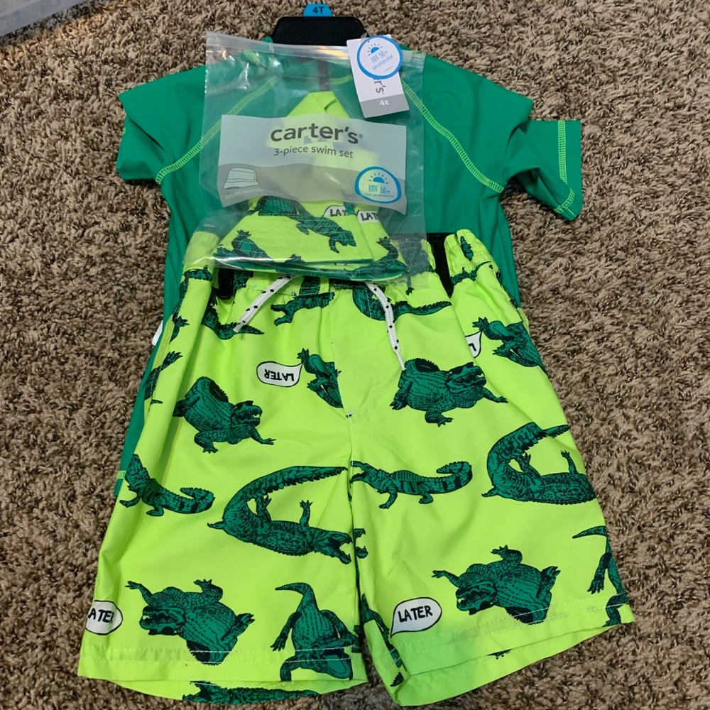 Boys Carter’s swim set with hat